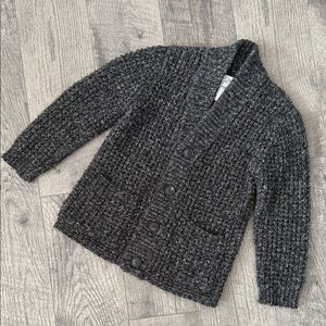Zara Kids Gray Knit Cardigan Boys Sz 7